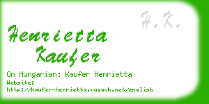 henrietta kaufer business card